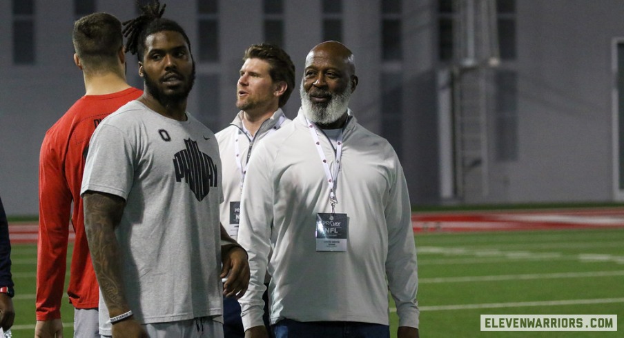 Texans head coach Lovie Smith and Tyreke Smith spoke for more than 20 minutes Wednesday at Ohio State's pro day. Texans head coach Lovie Smith and Tyreke Smith spoke for more than 20 minutes Wednesday at Ohio State's pro day.