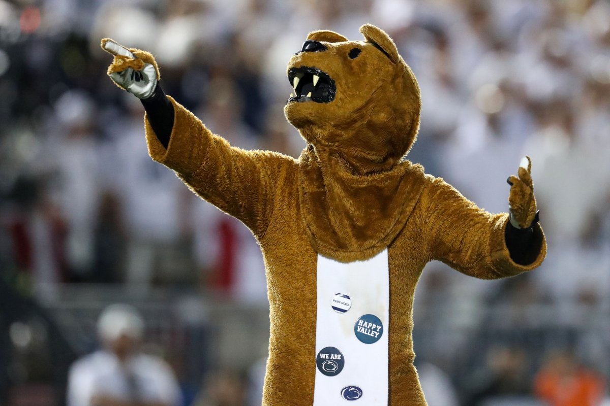 Sep 18, 2021; University Park, Pennsylvania, USA; The Penn State Nittany Lions mascot during the fourth quarter against the Auburn Tigers at Beaver Stadium. Penn State defeated Auburn 28-20. Mandatory Credit: Matthew OHaren-USA TODAY Sports