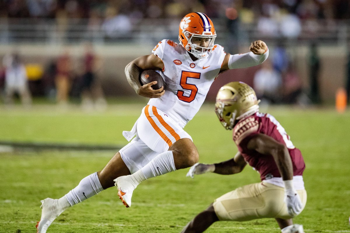 Quarterback D.J. Uiagalelei of the Clemson Tigers