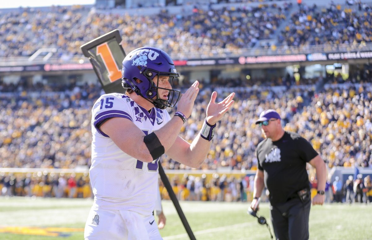 Quarterback Max Duggan of the TCU Horned Frogs