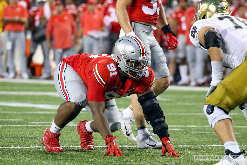 Defensive tackle Tyleik Williams of The Ohio State Buckeyes