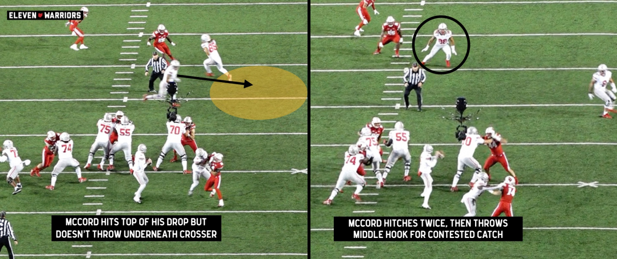 McCord is late on shallow cross