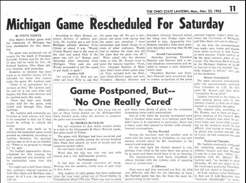 From page 9 of The Lantern, November 25th, 1963 edition.
