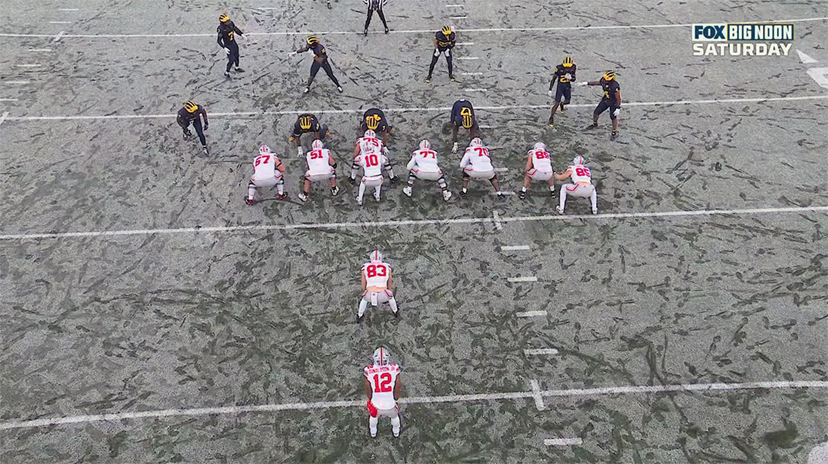 The snow began to fall and Ohio State's run game went to work