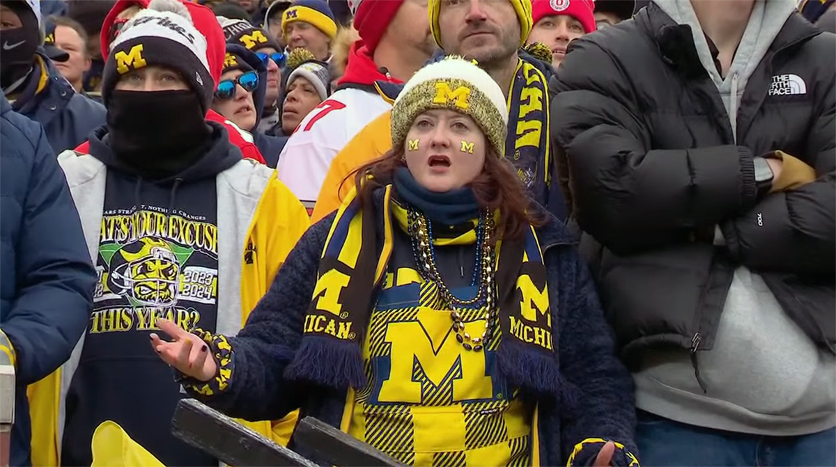 Michigan fans were not having fun at this point