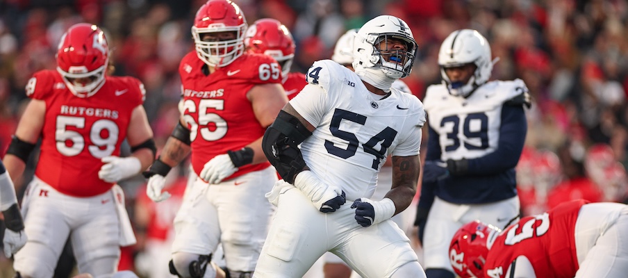 Penn State DT Xavier Gilliam celebrating a sack vs. Rutgers Penn State DT Xavier Gilliam celebrating a sack vs. Rutgers