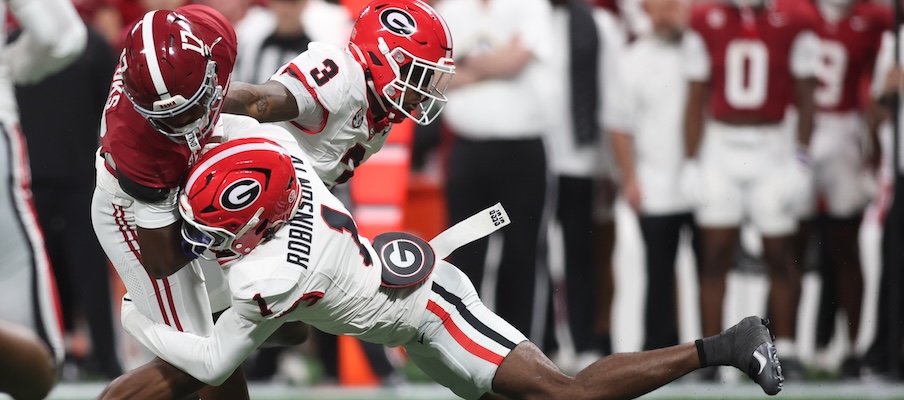 Georgia’s Ellis Robinson IV and CJ Allen making a tackle in the SEC Championship Game Georgia’s Ellis Robinson IV and CJ Allen making a tackle in the SEC Championship Game
