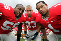 Curtis Terry, James Laurinaitis and Marcus Freeman
