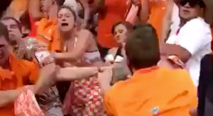 Tennessee fans fight during the Georgia game.
