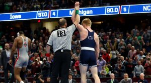 Bo Nickal wins the 2018 NCAA title at 184 pounds.