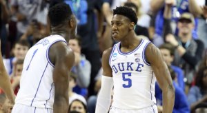 Duke players Zion Williamson and RJ Barrett