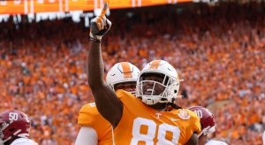 Tennessee celebrates a touchdown vs. Alabama