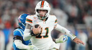 Carson Beck running the ball vs. Ole Miss