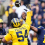 Bryce Underwood throwing a pass in Michigan’s spring game