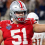 Luke Montgomery flashing the “Horns Down” during Ohio State’s 2024 Cotton Bowl win over Texas.