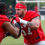 Austin Siereveld in a practice drill vs. Phillip Daniels
