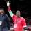 Michael Redd being honored at an Ohio State basketball game
