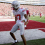 Carnell Tate celebrates his second touchdown catch vs. Wisconsin