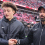 Nov 23, 2024; Columbus, Ohio, USA; Ohio State Buckeyes head coach Ryan Day celebrates with his son RJ Day (left) following the win against the Indiana Hoosiers at Ohio Stadium. Mandatory Credit: Joseph Maiorana-Imagn Images