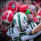 Nov 22, 2025; Athens, Georgia, USA; Georgia Bulldogs running back Nate Frazier (3) runs over Charlotte 49ers defensive back Randy Franklin (0) for a touchdown during the first quarter at Sanford Stadium. Mandatory Credit: Dale Zanine-Imagn Images
