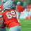 Ian Moore blocking on day one of preseason camp