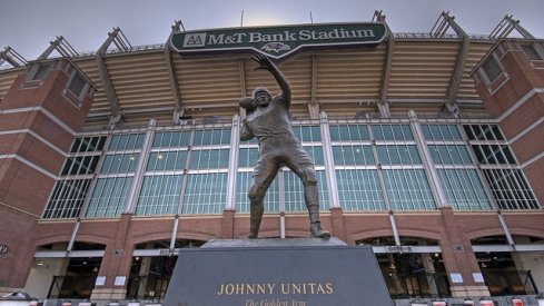 The original Johnny Football throws a pass outside a stadium he's never been in.