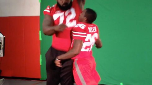340-pound Chris Carter went for a chest bump with 170-pound Devonte Butler. It didn't end well for Butler.