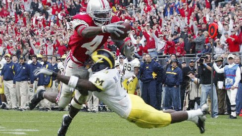 Santonio Holme scores against Michigan in the 2004 upset.