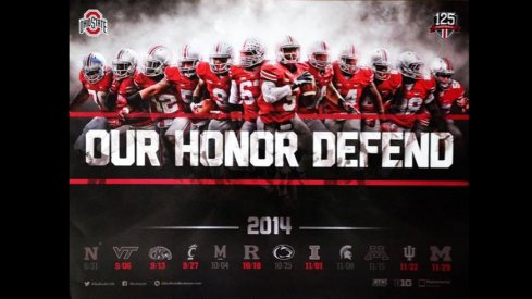 Ohio State's 2014 football schedule poster is pretty fresh.