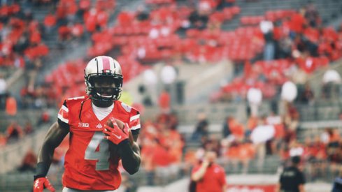 Curtis Samuel powers up. [Walt Keys, ElevenWarriors.com]
