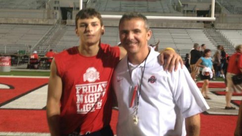 Alex Stump and Urban Meyer at Friday Night Light's, 2012.