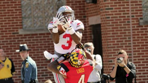 Michael Thomas skies for a touchdown.