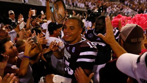 Dak Prescott celebrates the win over Auburn