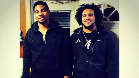 Ohio State quarterback Braxton Miller and Alabama linebacker Trey DePriest spending time together.