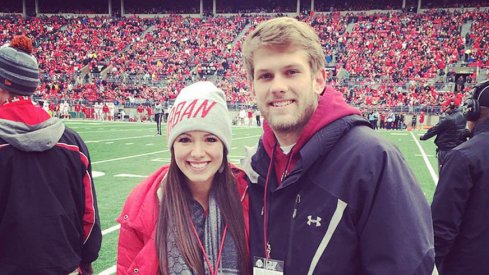 Nicki Meyer and Corey Dennis at an Ohio State football game.