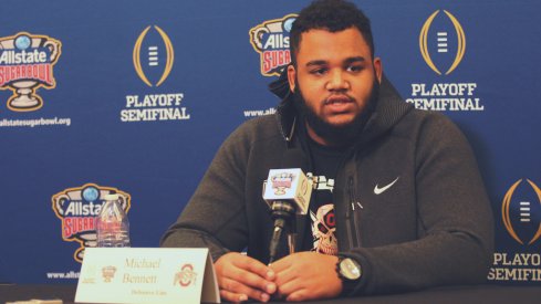 Michael Bennett addresses the media.