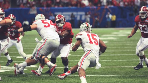 Elliott sealed victory for the Buckeyes after out-running the Crimson Tide