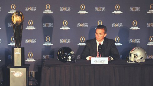 Urban Meyer and Ohio State play Oregon for the national championship Monday night. 