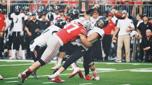 Joey Bosa crushes Gunner Kiel, turns the tide of the game. 