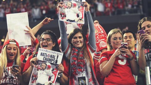 Fans at the national championship game in Dallas.