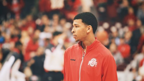 Marc Loving warms up.