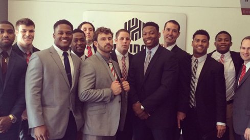Ohio State's linebackers at the program's third annual job fair.