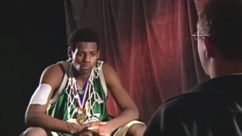 LeBron James during his days at Akron St. Vincent-St. Mary.