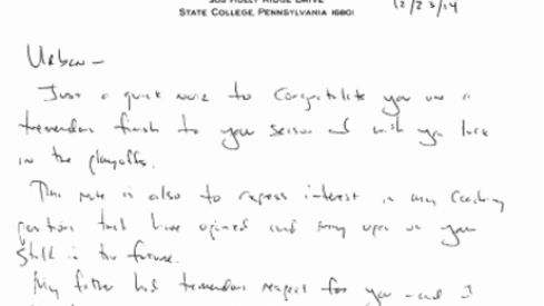 Jay Paterno's chickenscratch.