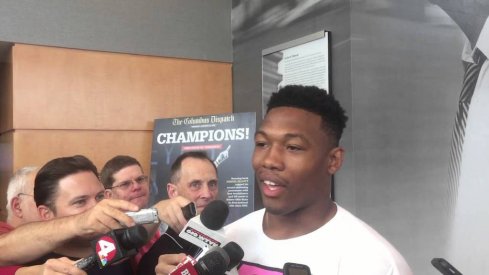 Joshua Perry talks to the media about the ESPYs