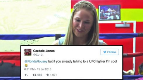 Ronda Rousey responds to Cardale Jones' bombastic tweets.