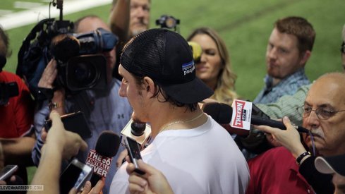 Joey Bosa meets with the media.