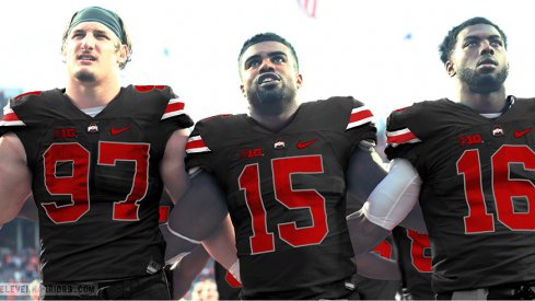 A mockup of the black uniforms Ohio State will wear against Penn State