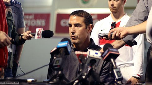 Luke Fickell meets with the media.