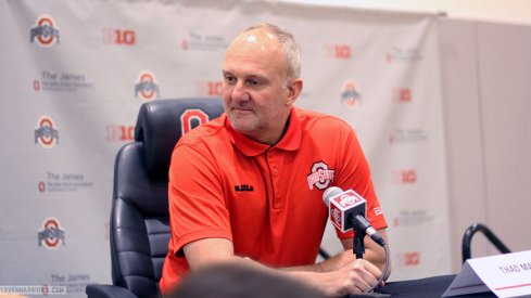 Thad Matta speaks to the media.